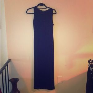 Long black cocktail dress